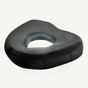 Perna ortopedica antihemoroizi ORTO PROCT memory foam cu gel racoritor, fermitate extra, Negru
