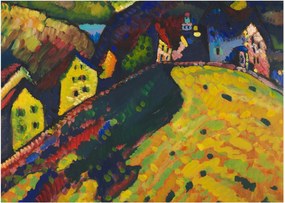 Tablou - Vasily Kandinsky, Houses at Murnau, reproducere (70x50 cm)