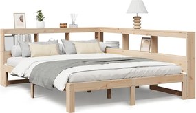 vidaXL Pat cu bibliotecă fără saltea, 140x200 cm, lemn masiv de pin