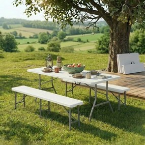 Set catering/camping - masă ESSEN + 2x bancă LINDAU