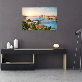 Tablou cu orașul Budapesta și râu (90x60 cm)