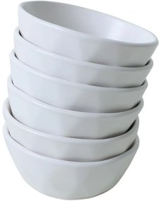 Set de 6 boluri din gresie ceramică Facetta 12 cm, alb