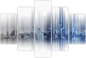 Tablou - Panorama orașului, albastru-gri (150x105 cm)