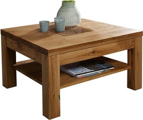 Măsuță lemn masiv de cafea pătrată Rustic Home, 70 × 70 × 45 cm
