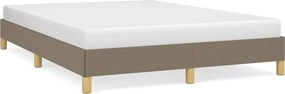 vidaXL Cadru de pat fără saltea, gri taupe, 140x190 cm, textil