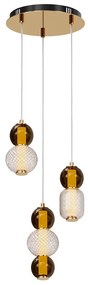 Lustra moderna aurie din metal cu 3 pendule led Maytoni Drop