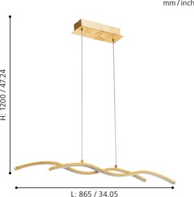 Eglo 97745 - Lustră LED pe cablu MIRAFLORES 2xLED/8,5W/230V
