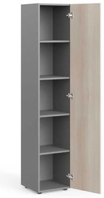 Dulap înalt Manager 39,9 x 42,2 x 196,5 cm, dreapta, salcâm deschis / gri