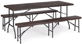 Set catering masă + 2 bănci 180cm Wooden Brown