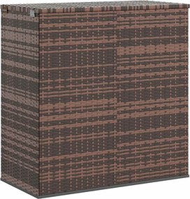 vidaXL Ladă grădină pentru perne, maro, 100x49x103,5 cm, ratan PE