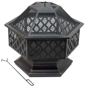 Cattara 13008 Focar cu capac Hexagon, 60,5 x 70 x62,5 cm