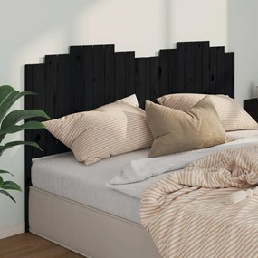 Tablie de pat, negru, 206x4x110 cm, lemn masiv de pin 1, Negru, 206 x 4 x 110 cm