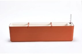 Jardinieră auto-irigare Plastia Berberis 80,  teracota + ecru, 80 cm