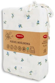 Lenjerie de pat din muselină Matex Afine, 140 x 200 cm, 70 x 90 cm