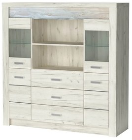 Vitrină Indie 22 (cu iluminat LED) (craft alb). 1057816