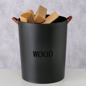 Cos metalic pt lemne semineu Wood negru 55,5/46 cm