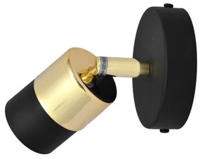 Spot LED de perete TUBSSON 1xGU10/4,8W/230V negru/auriu