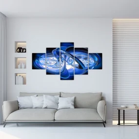 Tablou abstract albastru (125x70 cm), în 40 de alte dimensiuni noi