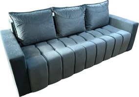 Canapea ZARA extensibila, 3 locuri, cu lada de depozitare, catifea albastru deschis , 220x95x80 Albastru Deschis, Catifea