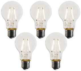 Set de 5 becuri LED E27 A60 transparente 3W 320 lm 2700K
