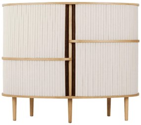 Dulap bej-în culoare naturală cu aspect de lemn de stejar cu ușă glisantă 120x100x50 cm Audacious – UMAGE