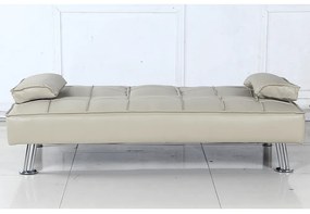 Canapea extensibilă, piele eco bej, GOLDIA NEW
