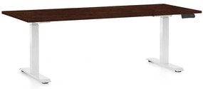 Masă înălțime reglabilă OfficeTech C, 180 x 80 cm, picioare albe, wenge