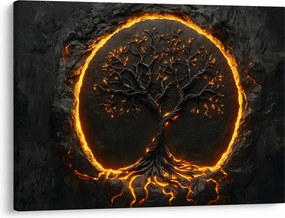 Tablou – Arborele vieții în lavă II. (70x50 cm)