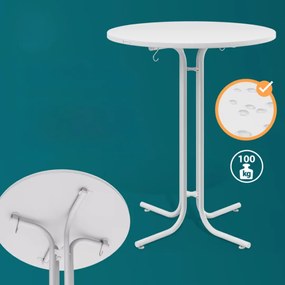 Casaria Masă de bar pliabilă RAUL 110x80cm, albă