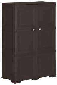 vidaXL Dulap din plastic, 79x43x125 cm, maro, design de lemn