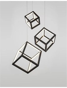 Lustra cu 3 pendule LED design modern geometric GABBIA negru NVL-9818231