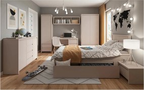 Set dormitor KASPIAN 2, casmir, pat 160x200, 2 dulapuri, birou, comoda