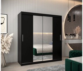 Dulap de haine 180 cm Toki 1 (negru mat + negru mat). 1064920