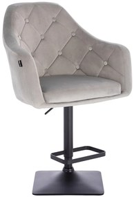 HR831KW  Scaun Catifea Gray cu Bază Neagră