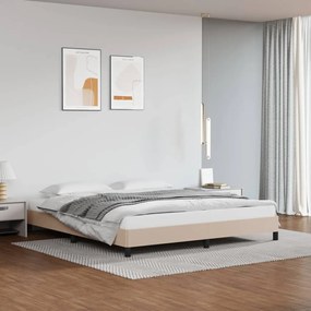 Cadru de pat, cappuccino, 160x200 cm, piele ecologica Cappuccino, 25 cm, 160 x 200 cm