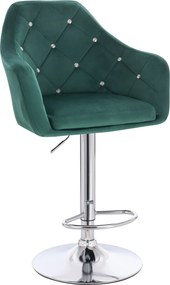 HR830CW Scaun Verde Catifea cu Bază Cromata