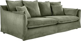 Canapea confortabila Heaven 200cm, catifea raiata verde