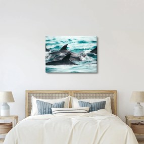 Tablou - Delfini în ocean (70x50 cm)