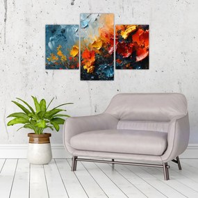 Tablou - Pictură abstractă de flori III. (90x60 cm)