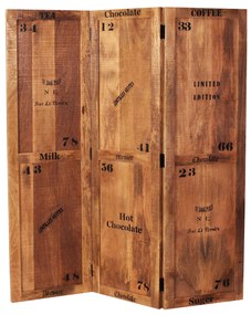 Separator camera din lemn de mango Rustic 150x170x3 cm