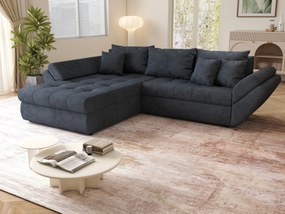 Colțar extensibil dumonde cu ladă de depozitare si sezut confortabil din spuma high-density, Loana Enjoy Antracit 270x185 cm