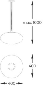 Lustra suspendata moderna Omi auriu, 40cm