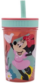 Disney Minnie Being More pahar cu pai de silicon 420 ml