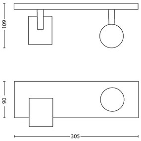 Philips 53092/48/12 - Lampă spot RUNNER 2xGU10/50W/230V