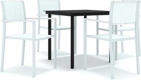 vidaXL Set de mobilier de grădină, 5 piese, alb