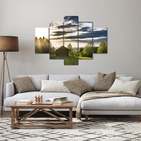 Tablou cabana în pădure (150x105 cm)