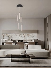 Lustra cu 5 pendule LED 2700K PHEME nickel satinat