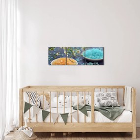 Tablou cu sarea de mare colorată (cu ceas) (90x30 cm)