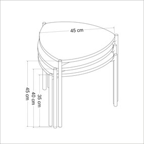 Set măsuțe de cafea Lena 3 (Antracit). 1073000