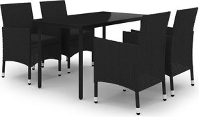 vidaXL Set mobilier de grădină cu perne 5 piese poliratan & sticlă